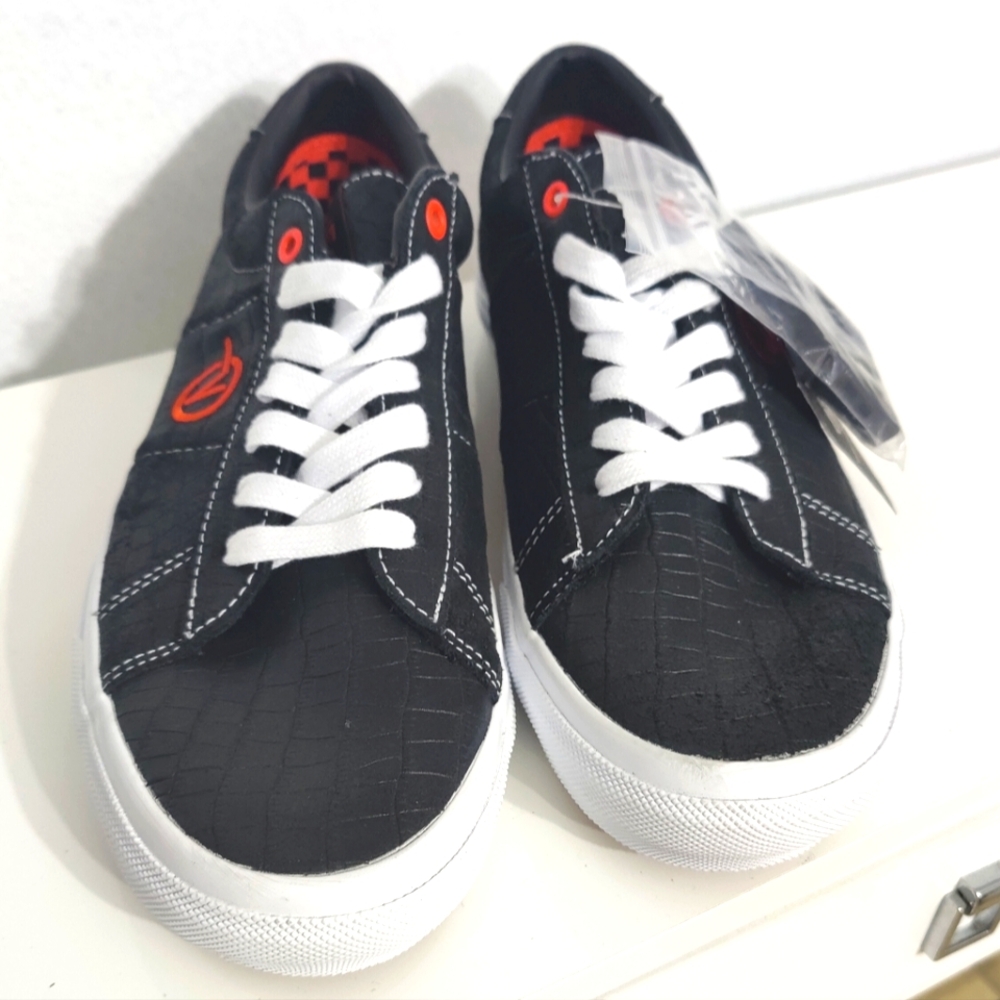 Vans Black Sci-Fi Fantasy X Sneakers with Orange Accents - Picture 3 of 8